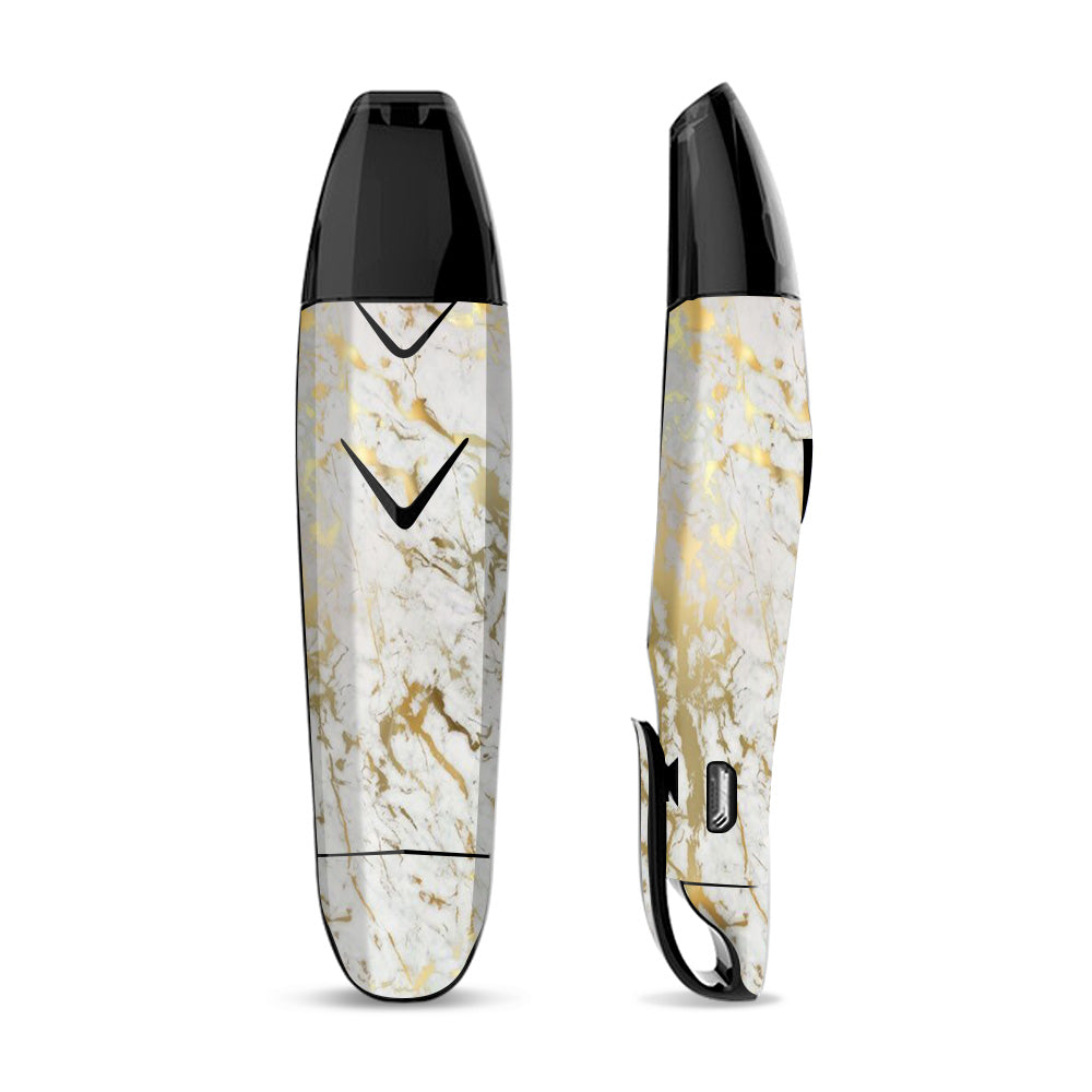 Skin Decal for Suorin Vagon  Vape / Marble White Gold Flake Granite 