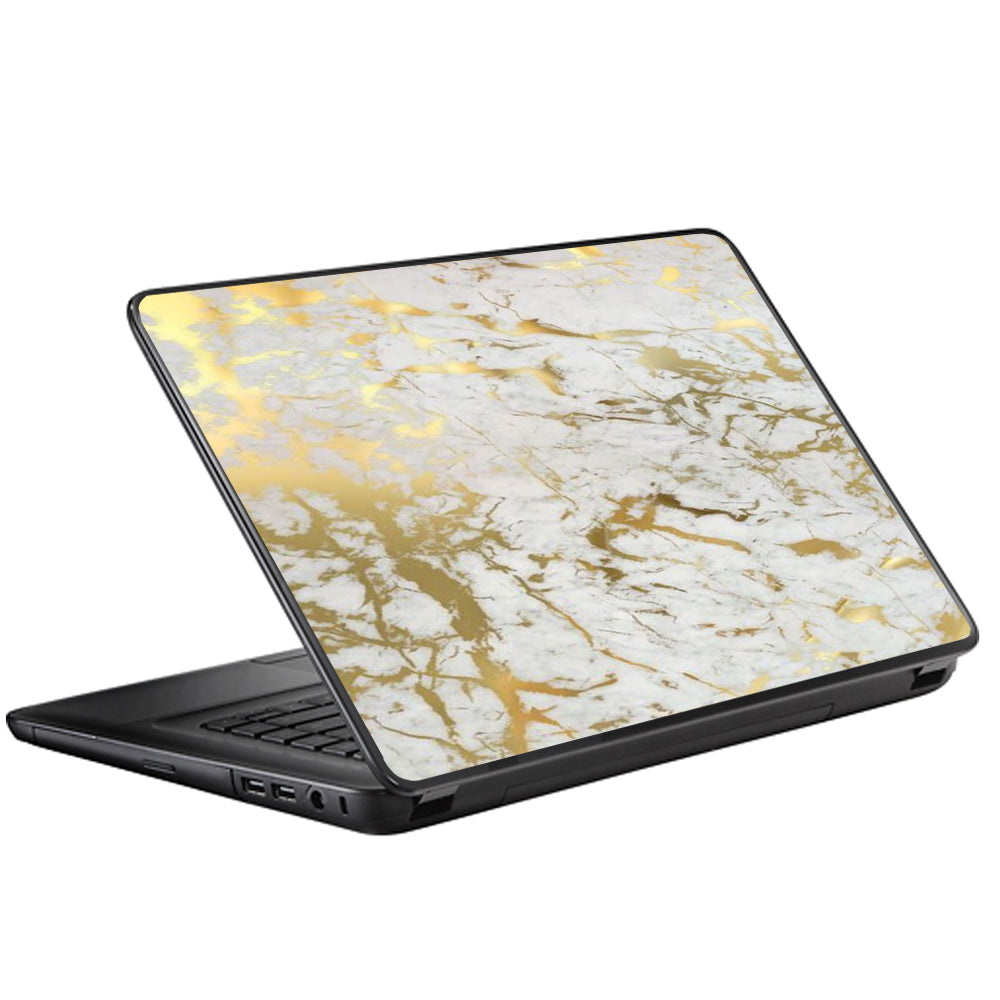  Marble White Gold Flake Granite Universal 13 to 16 inch wide laptop Skin