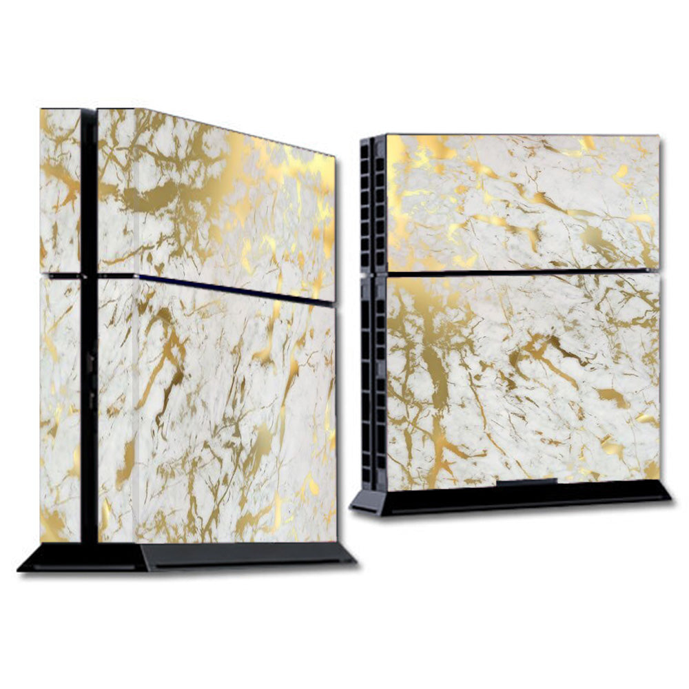  Marble White Gold Flake Granite  Sony Playstation PS4 Skin