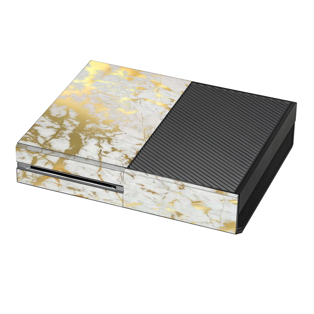  Marble White Gold Flake Granite  Microsoft Xbox One Skin