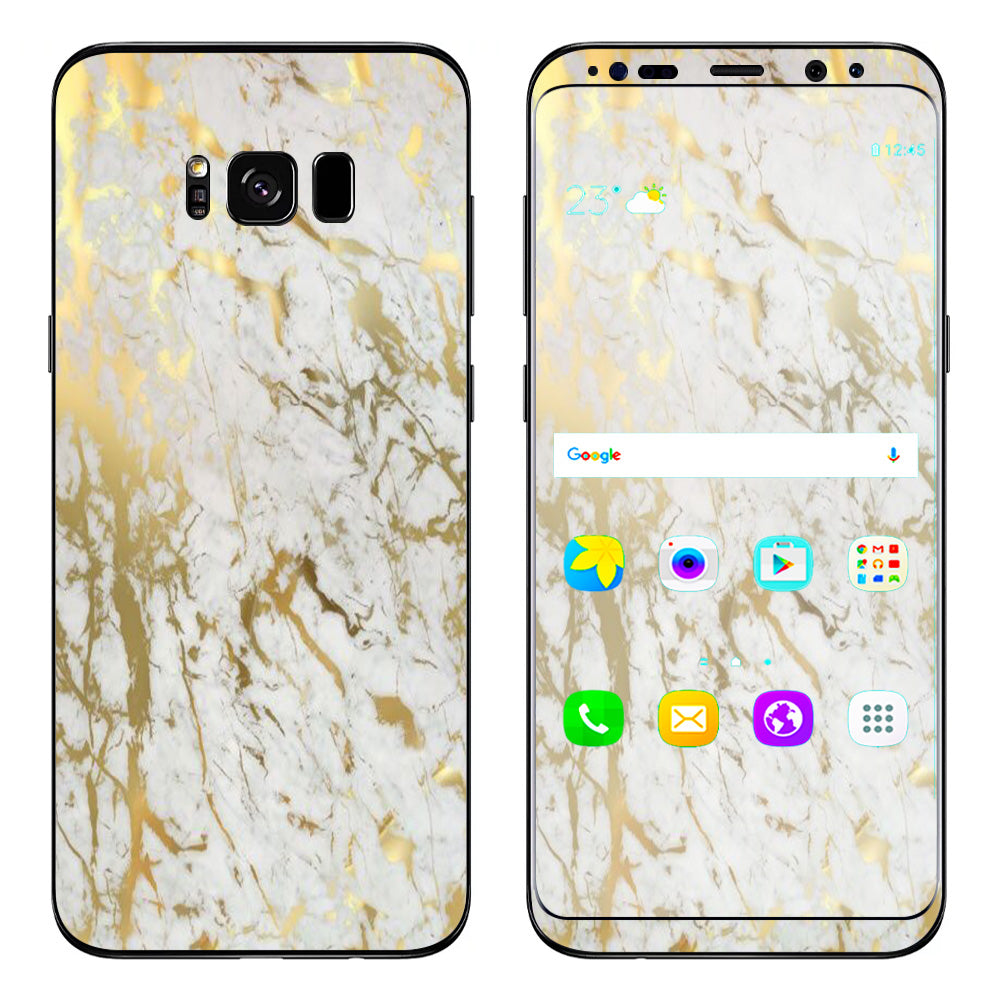  Marble White Gold Flake Granite  Samsung Galaxy S8 Plus Skin