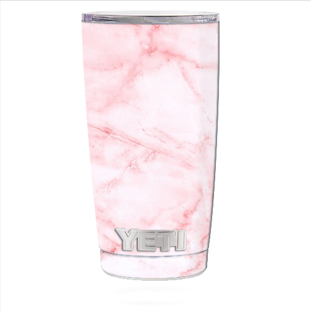  Rose Pink Marble Pattern Yeti 20oz Rambler Tumbler Skin