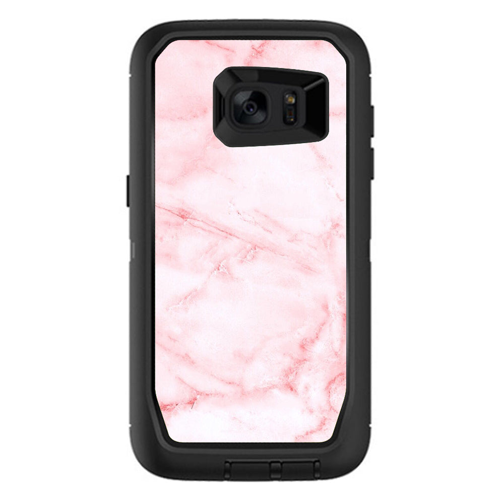  Rose Pink Marble Pattern Otterbox Defender Samsung Galaxy S7 Edge Skin