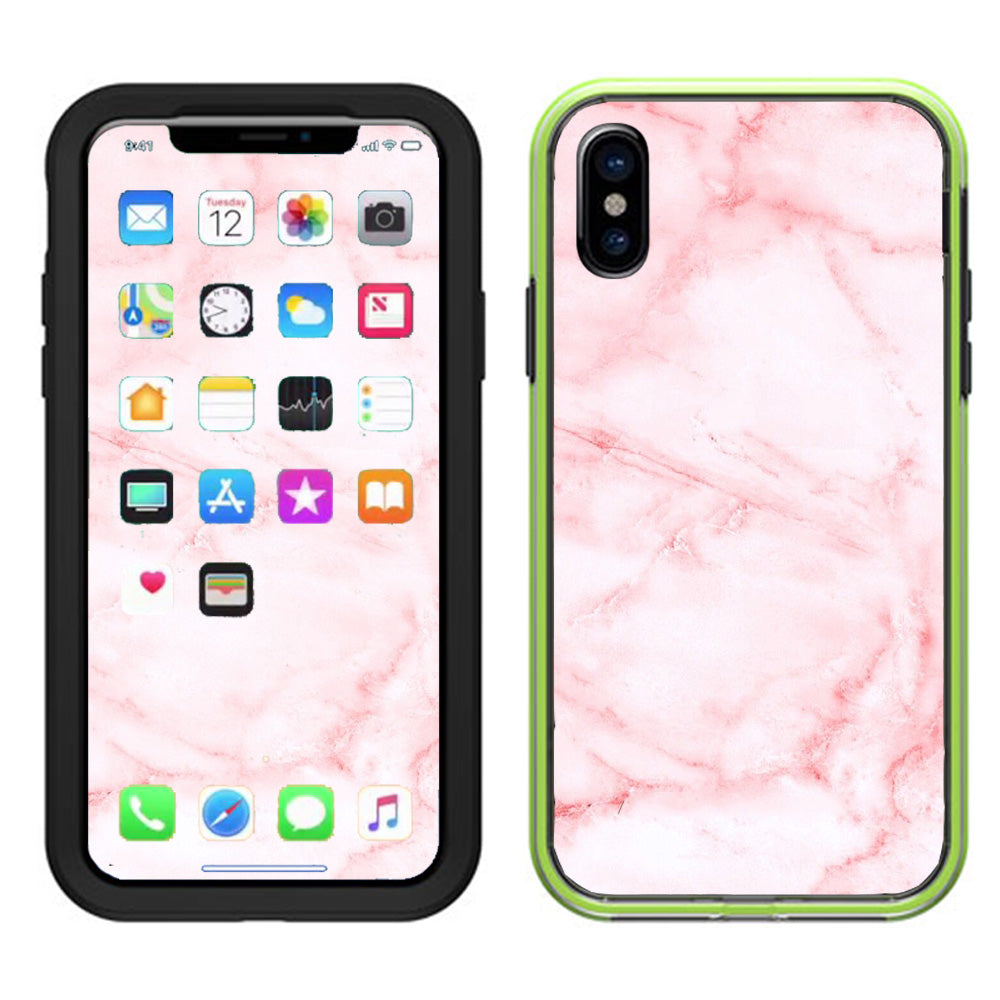  Rose Pink Marble Pattern Lifeproof Slam Case iPhone X Skin