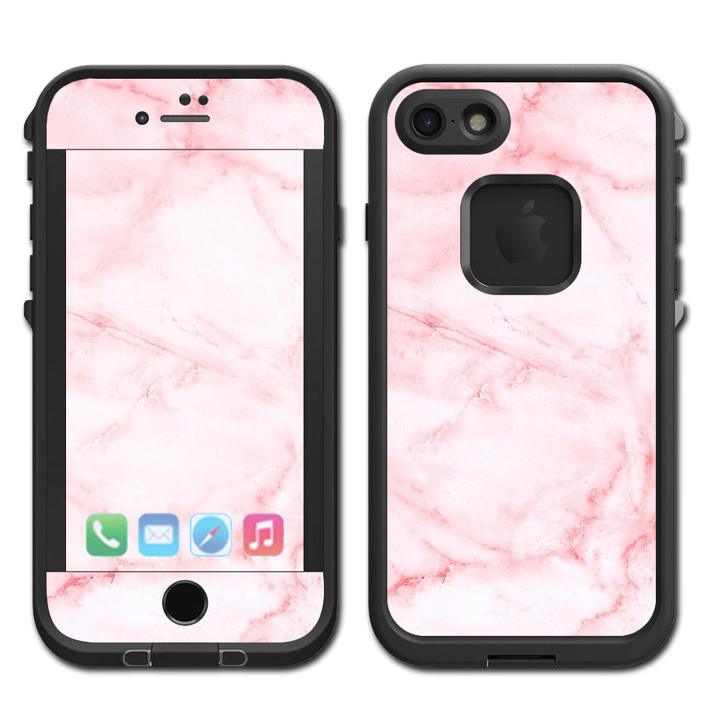  Rose Pink Marble Pattern Lifeproof Fre iPhone 7 or iPhone 8 Skin