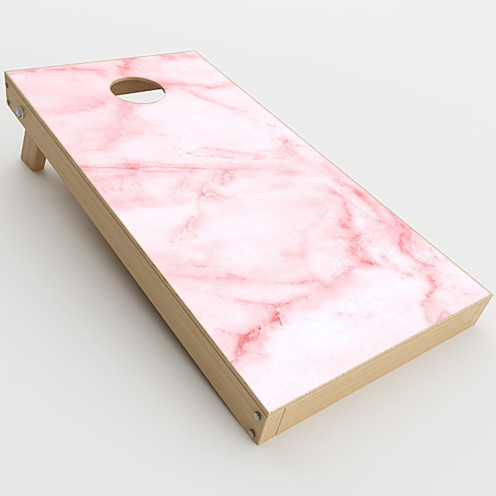  Rose Pink Marble Pattern Cornhole Game Boards  Skin
