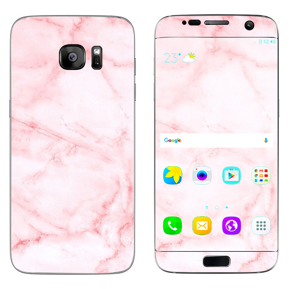  Rose Pink Marble Pattern Samsung Galaxy S7 Edge Skin