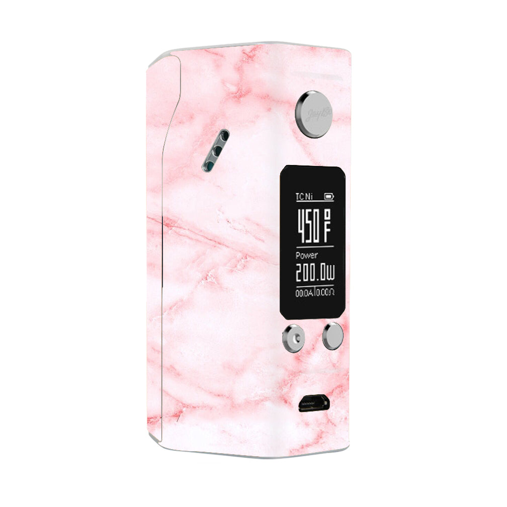  Rose Pink Marble Pattern Wismec Reuleaux RX200S Skin