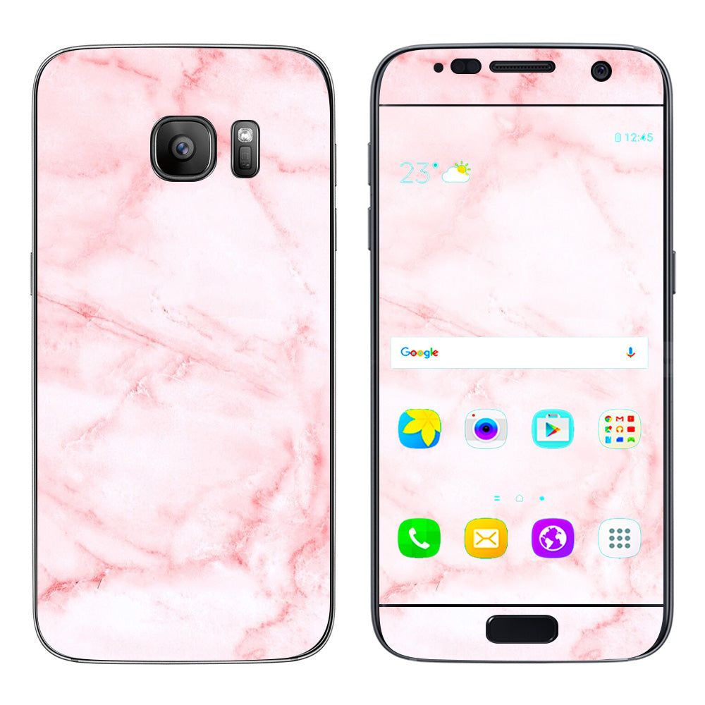  Rose Pink Marble Pattern Samsung Galaxy S7 Skin