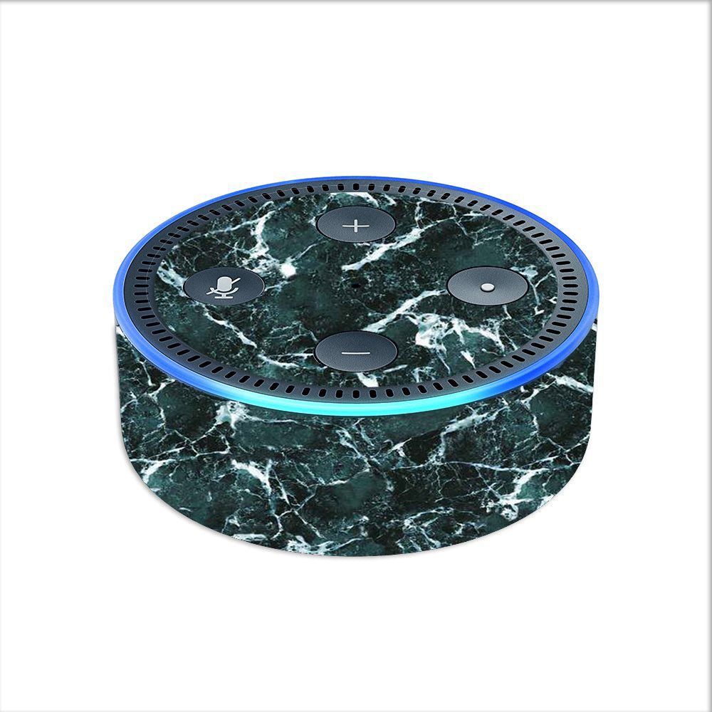  Green Dark Marble Granite Amazon Echo Dot 2nd Gen Skin