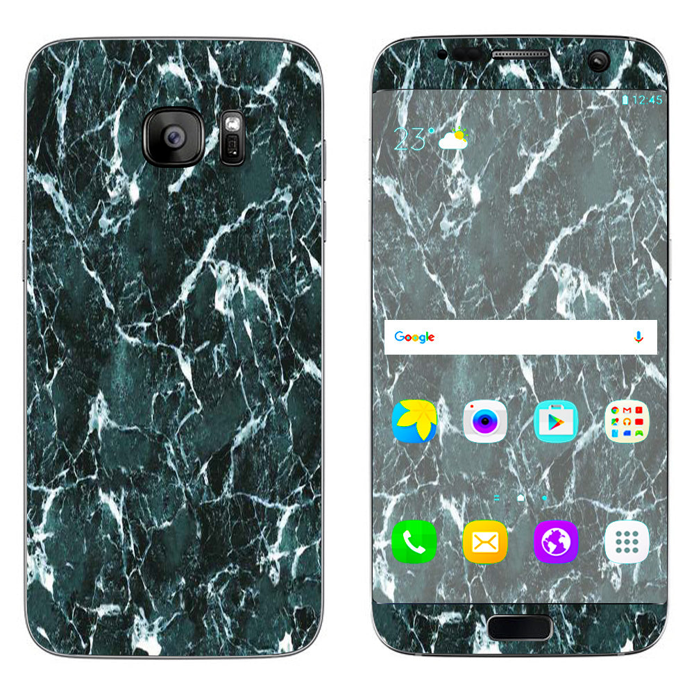  Green Dark Marble Granite Samsung Galaxy S7 Edge Skin