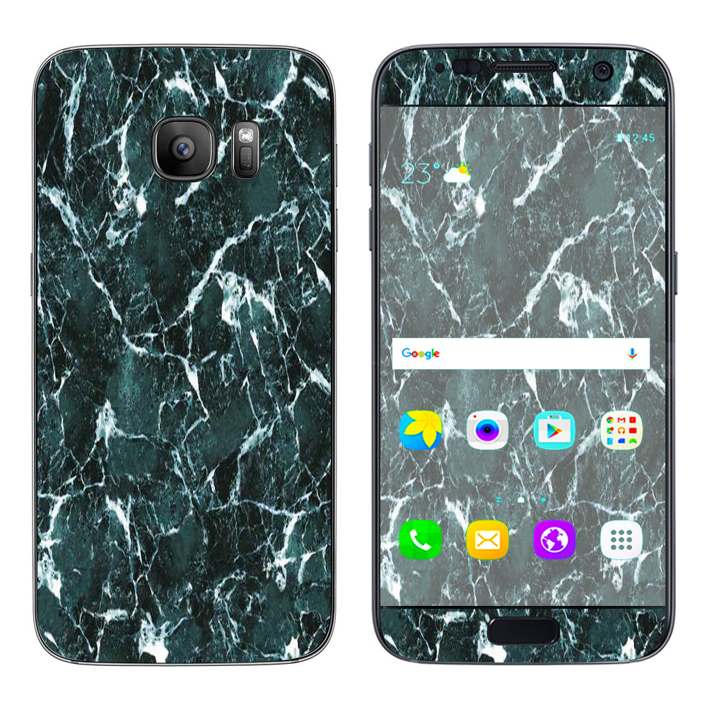  Green Dark Marble Granite Samsung Galaxy S7 Skin