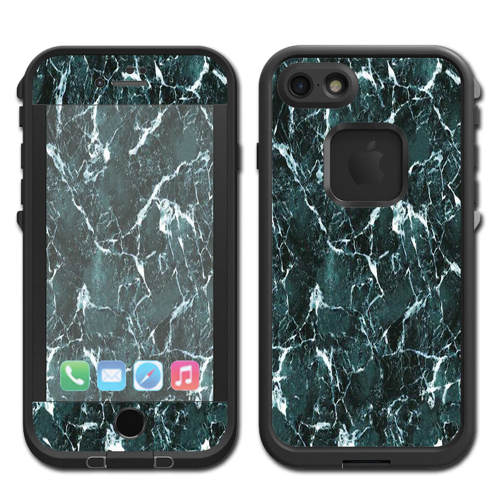  Green Dark Marble Granite Lifeproof Fre iPhone 7 or iPhone 8 Skin