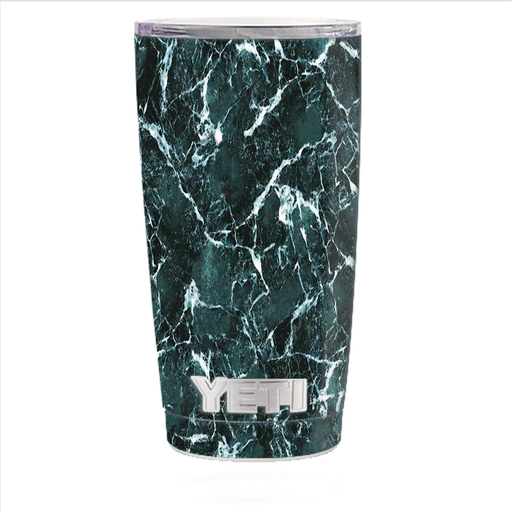  Green Dark Marble Granite Yeti 20oz Rambler Tumbler Skin