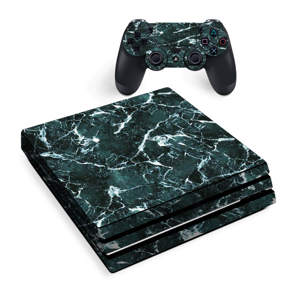 Green Dark Marble Granite Sony PS4 Pro Skin