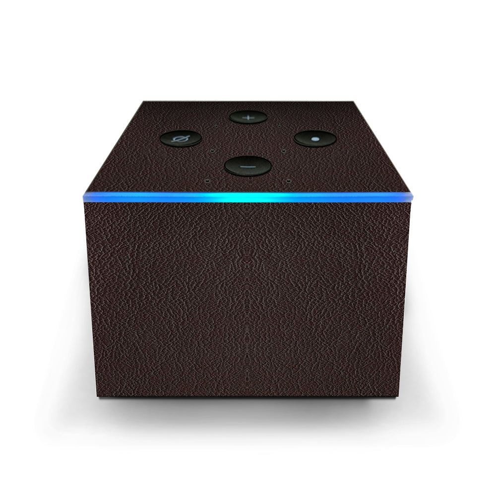  Brown Leather Design Pattern Amazon Fire TV Cube Skin