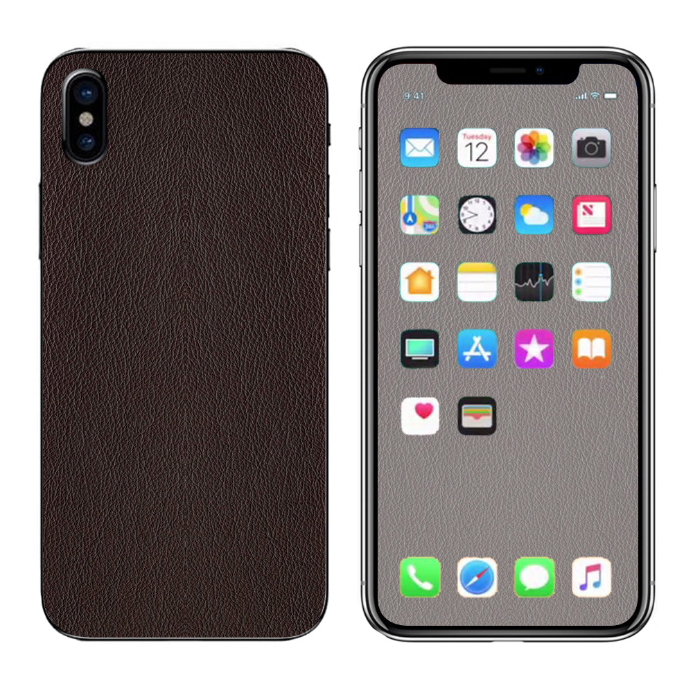  Brown Leather Design Pattern Apple iPhone X Skin