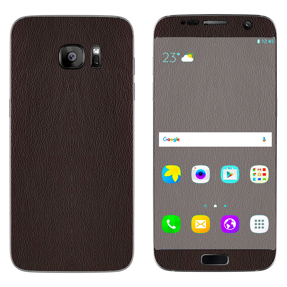  Brown Leather Design Pattern Samsung Galaxy S7 Edge Skin