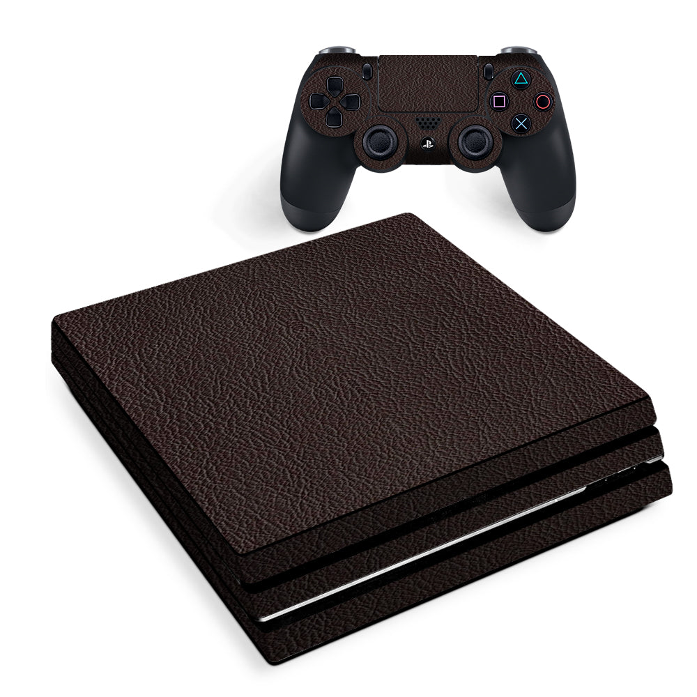 Brown Leather Design Pattern Sony PS4 Pro Skin