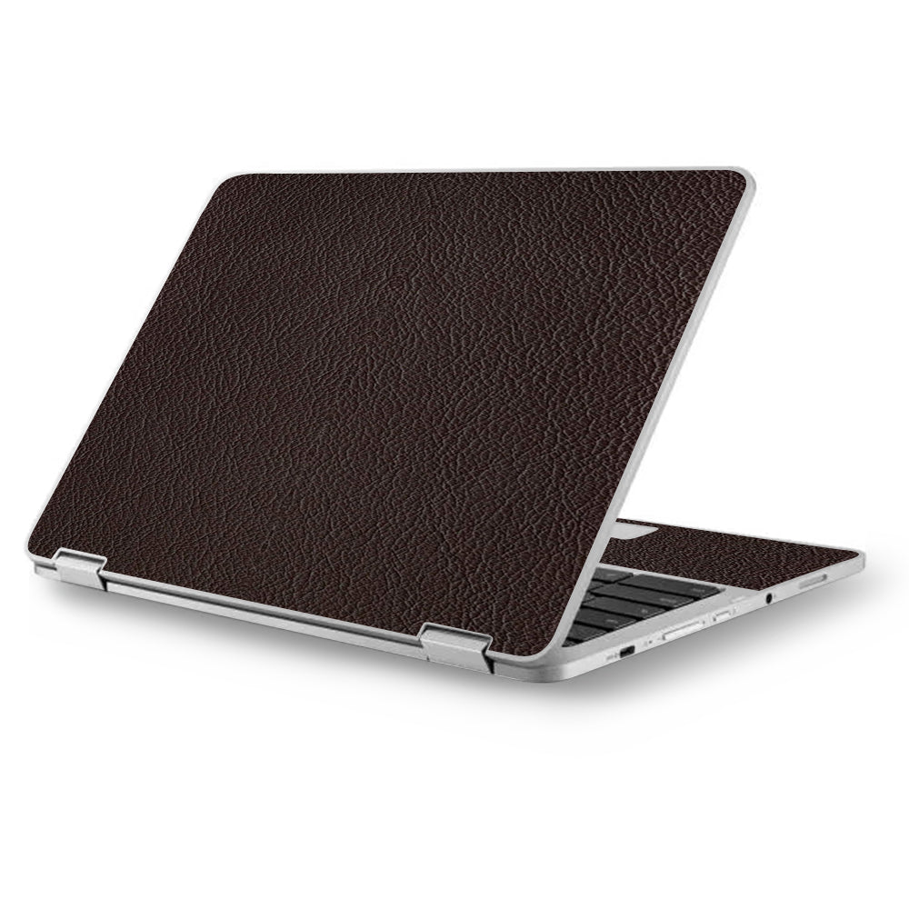 Brown Leather Design Pattern Asus Chromebook Flip 12.5" Skin