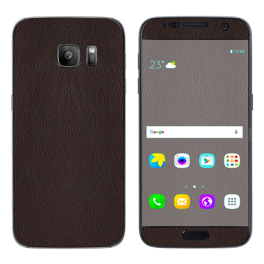  Brown Leather Design Pattern Samsung Galaxy S7 Skin