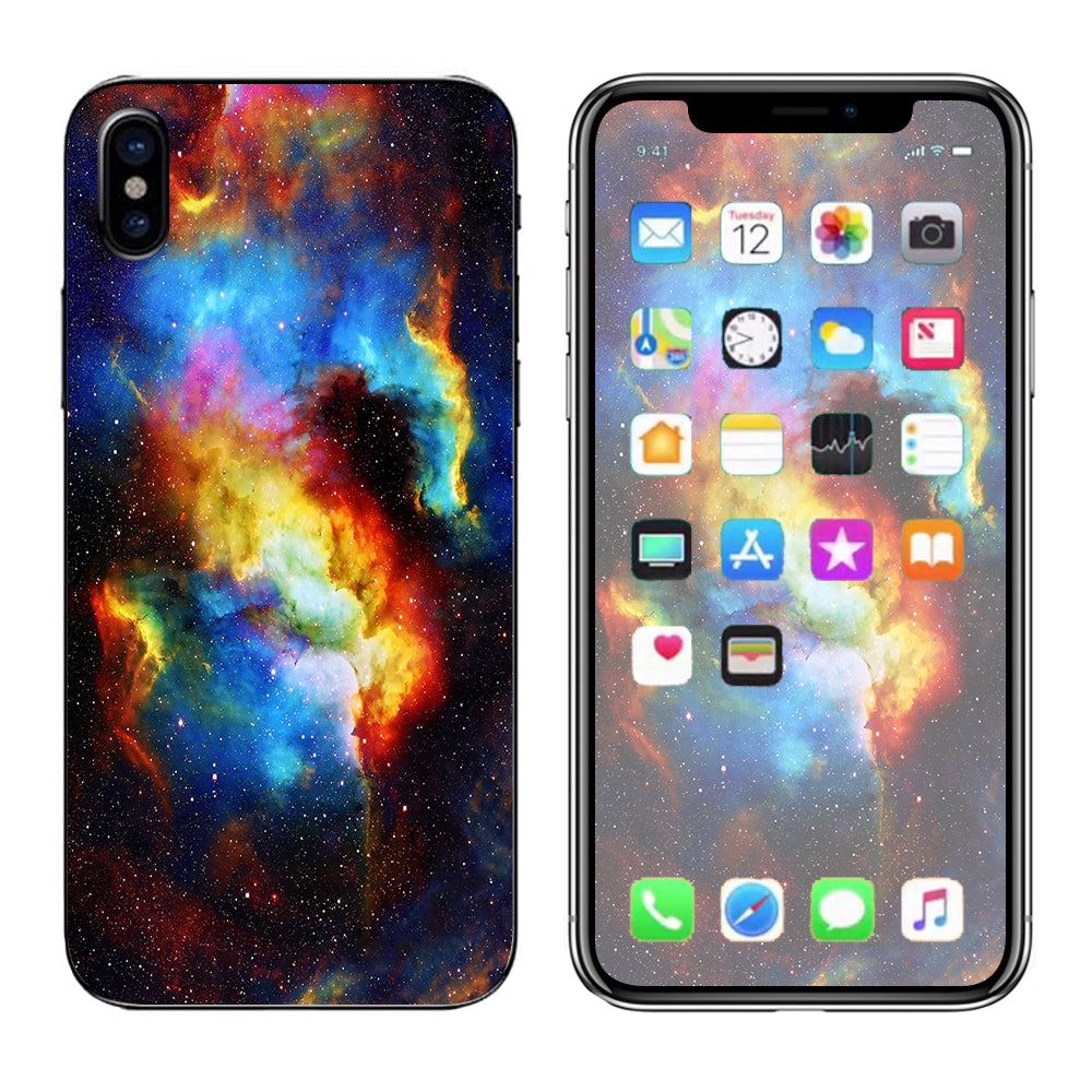  Space Gas Nebula Colorful Galaxy Apple iPhone X Skin