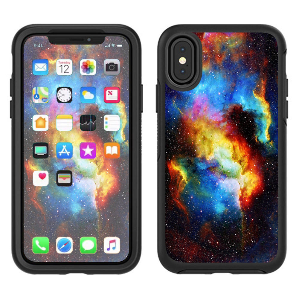  Space Gas Nebula Colorful Galaxy Otterbox Defender Apple iPhone X Skin