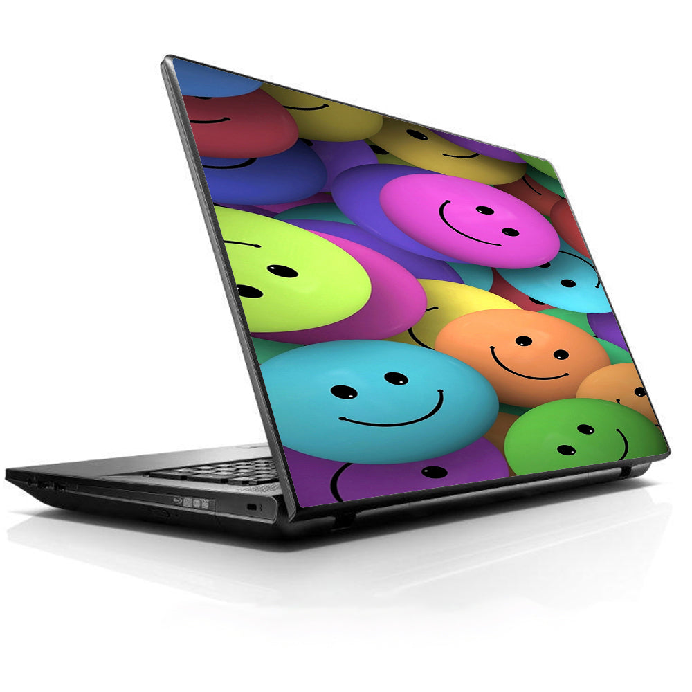  Colorful Smiley Faces Balls Universal 13 to 16 inch wide laptop Skin