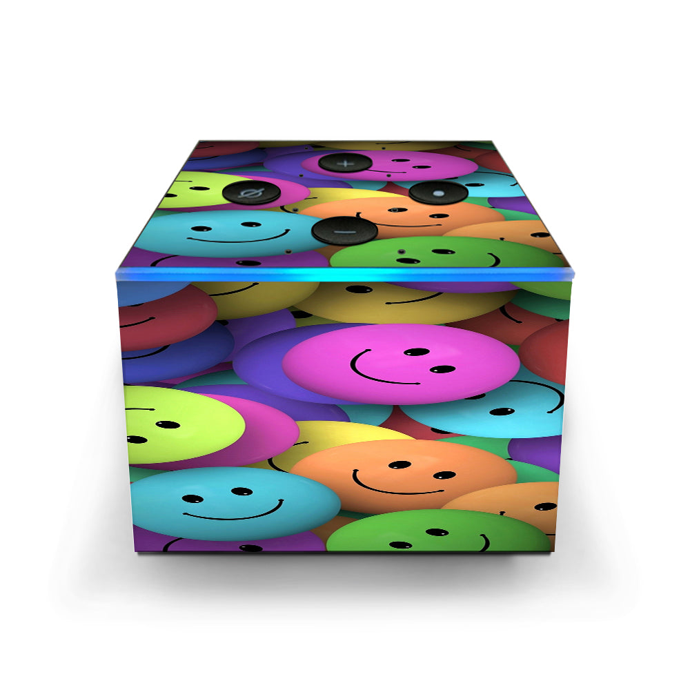  Colorful Smiley Faces Balls Amazon Fire TV Cube Skin