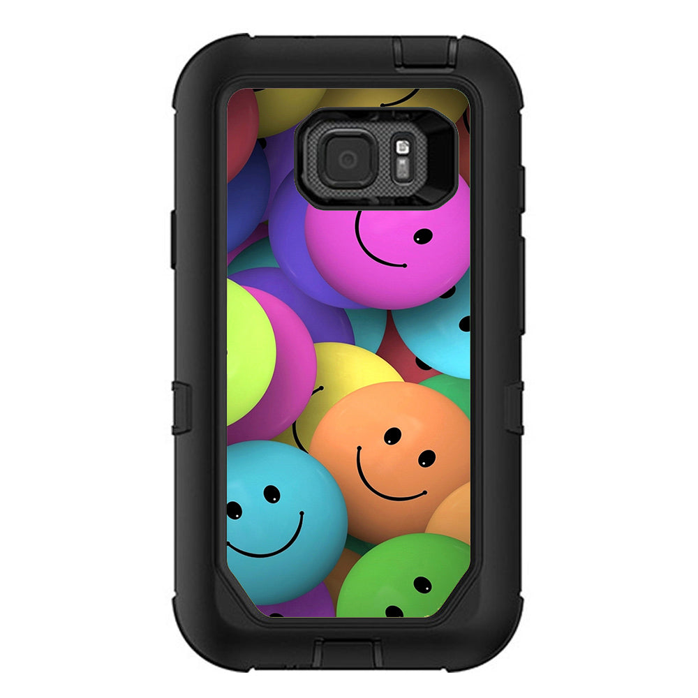  Colorful Smiley Faces Balls Otterbox Defender Samsung Galaxy S7 Active Skin