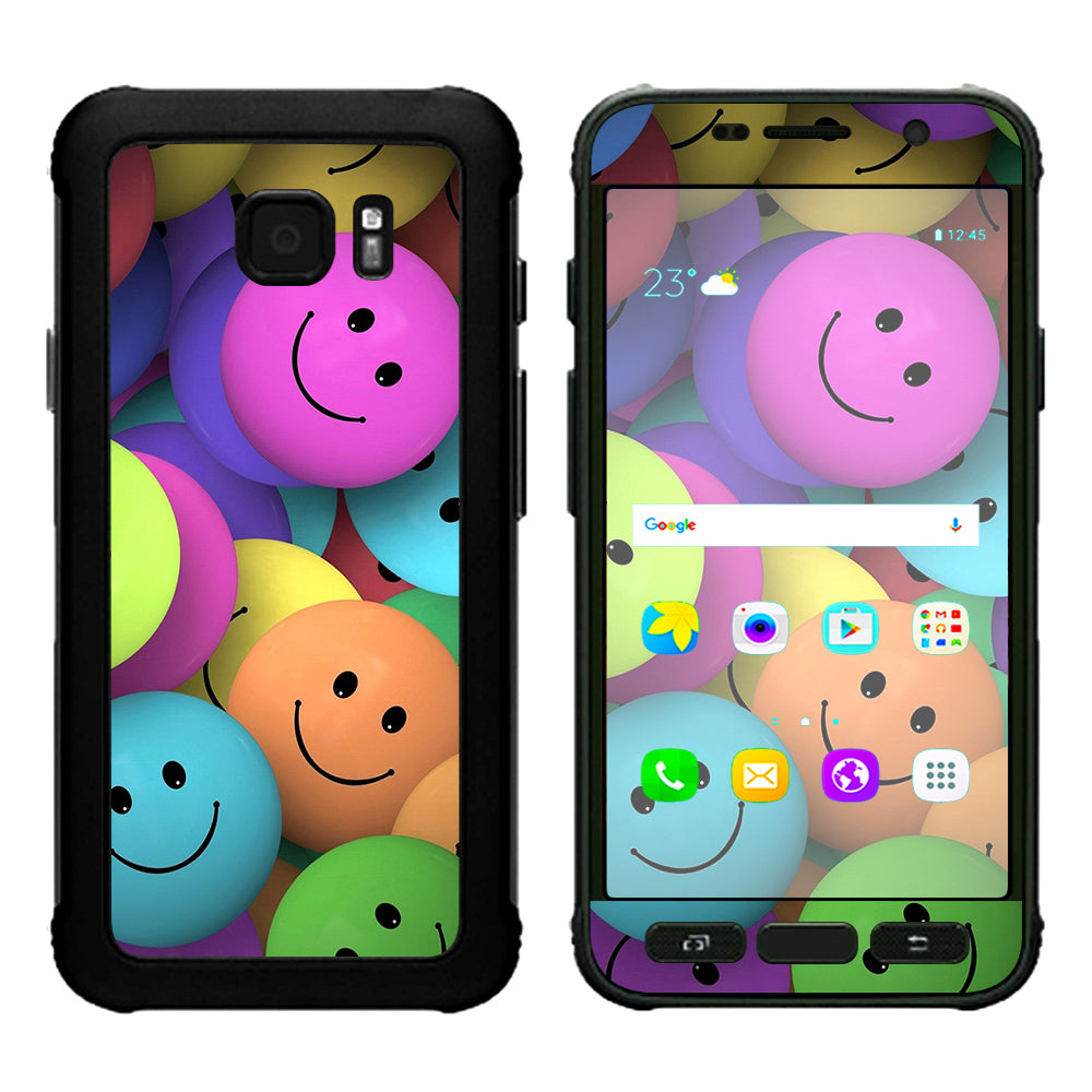  Colorful Smiley Faces Balls Samsung Galaxy S7 Active Skin