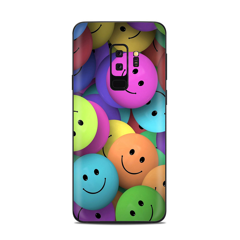  Colorful Smiley Faces Balls Samsung Galaxy S9 Plus Skin