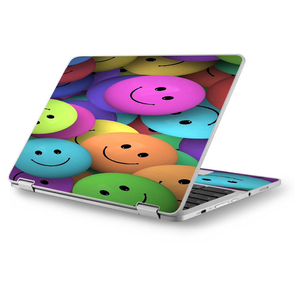  Colorful Smiley Faces Balls Asus Chromebook Flip 12.5" Skin