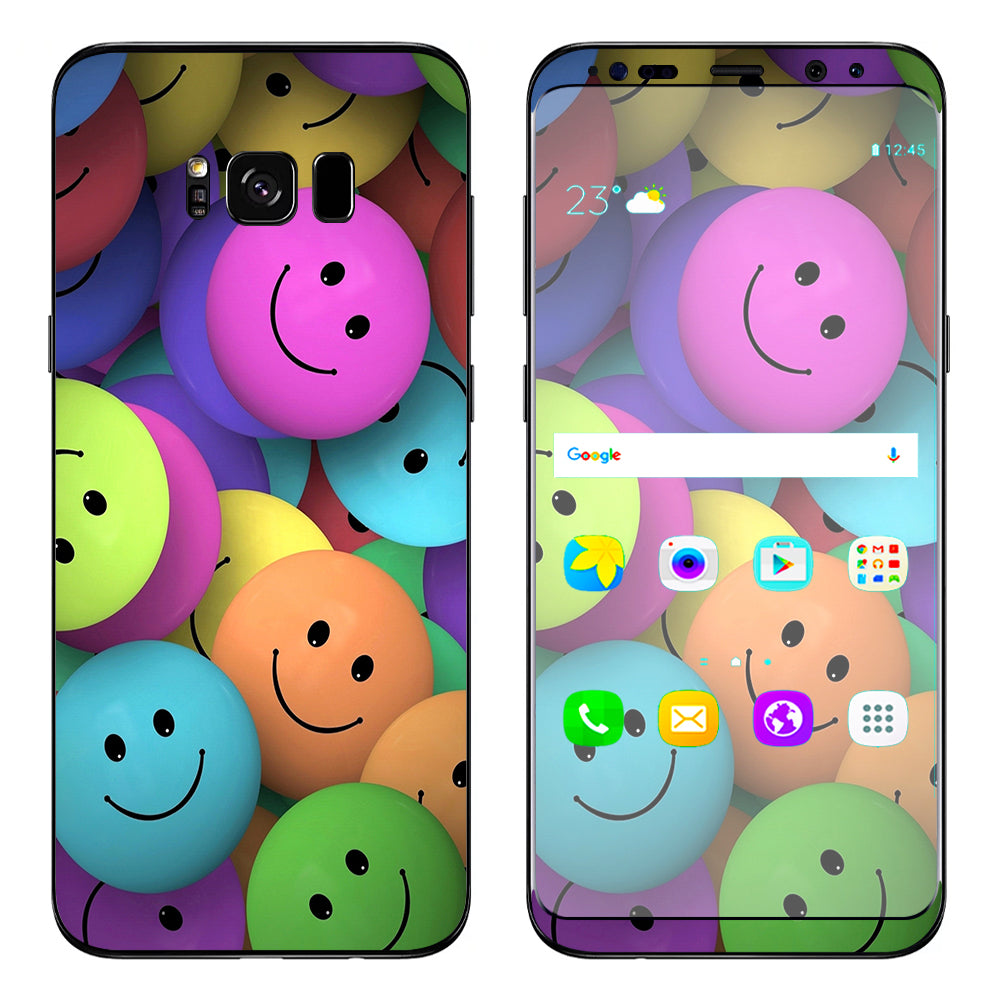  Colorful Smiley Faces Balls Samsung Galaxy S8 Plus Skin