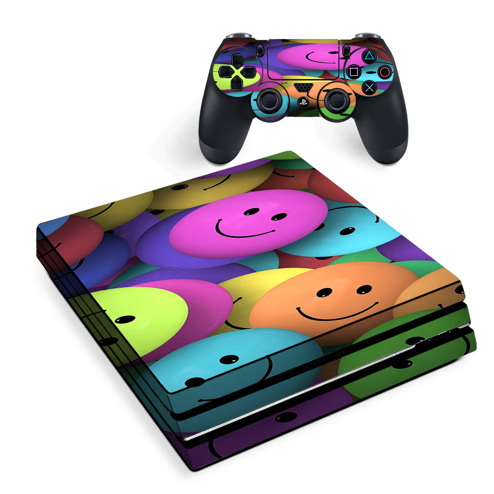 Colorful Smiley Faces Balls Sony PS4 Pro Skin