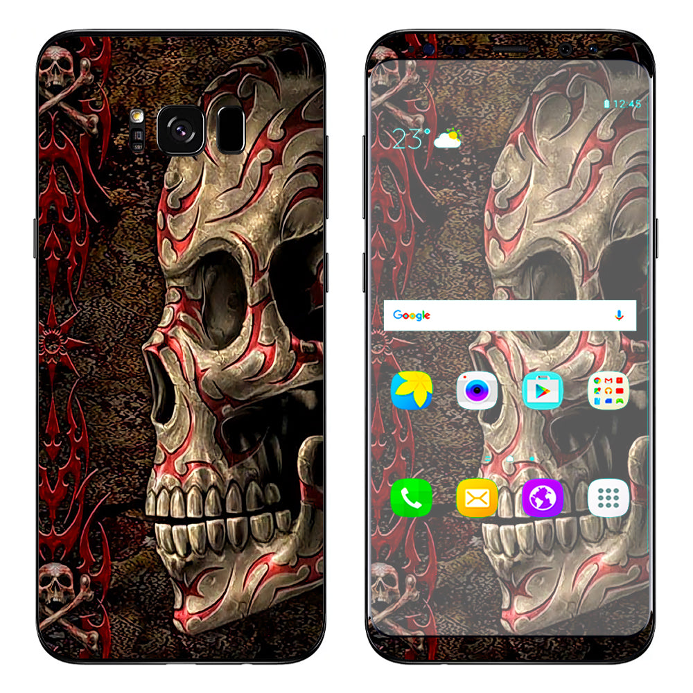  Wicked Evil Tribal Skull Tattoo Samsung Galaxy S8 Plus Skin