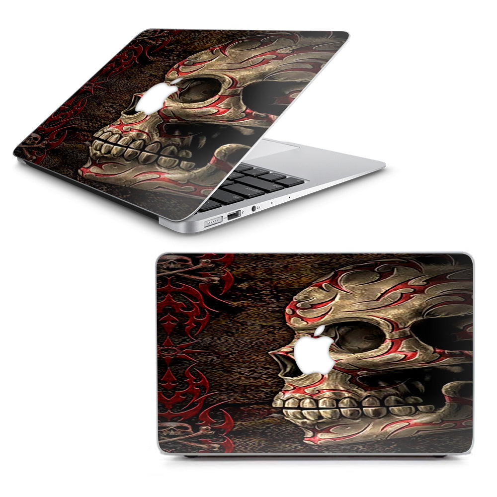  Wicked Evil Tribal Skull Tattoo Macbook Air 13" A1369 A1466 Skin