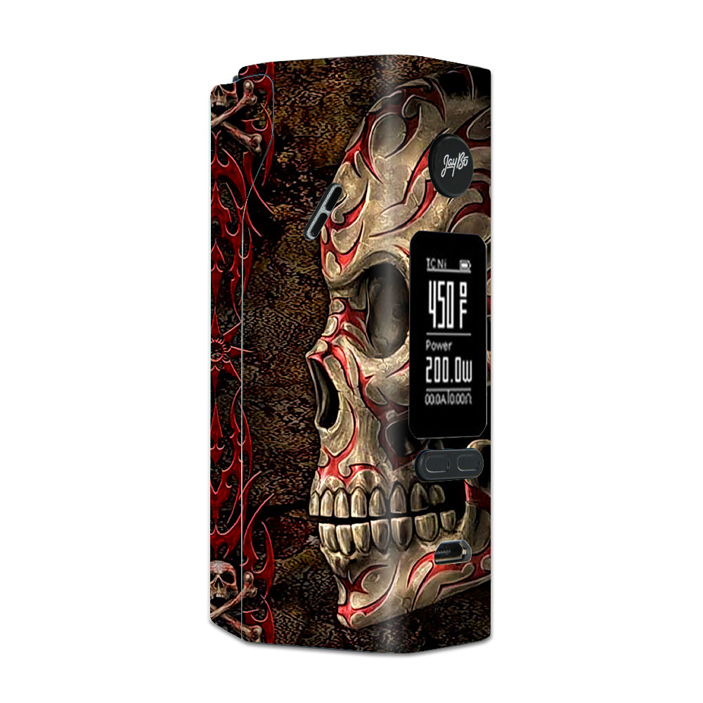  Wicked Evil Tribal Skull Tattoo Wismec Reuleaux RX 2/3 combo kit Skin
