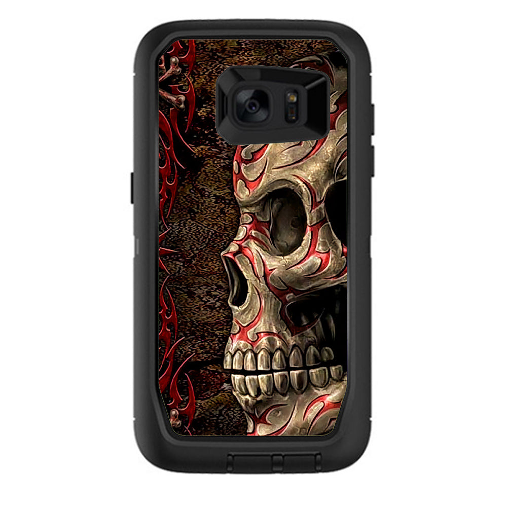  Wicked Evil Tribal Skull Tattoo Otterbox Defender Samsung Galaxy S7 Edge Skin