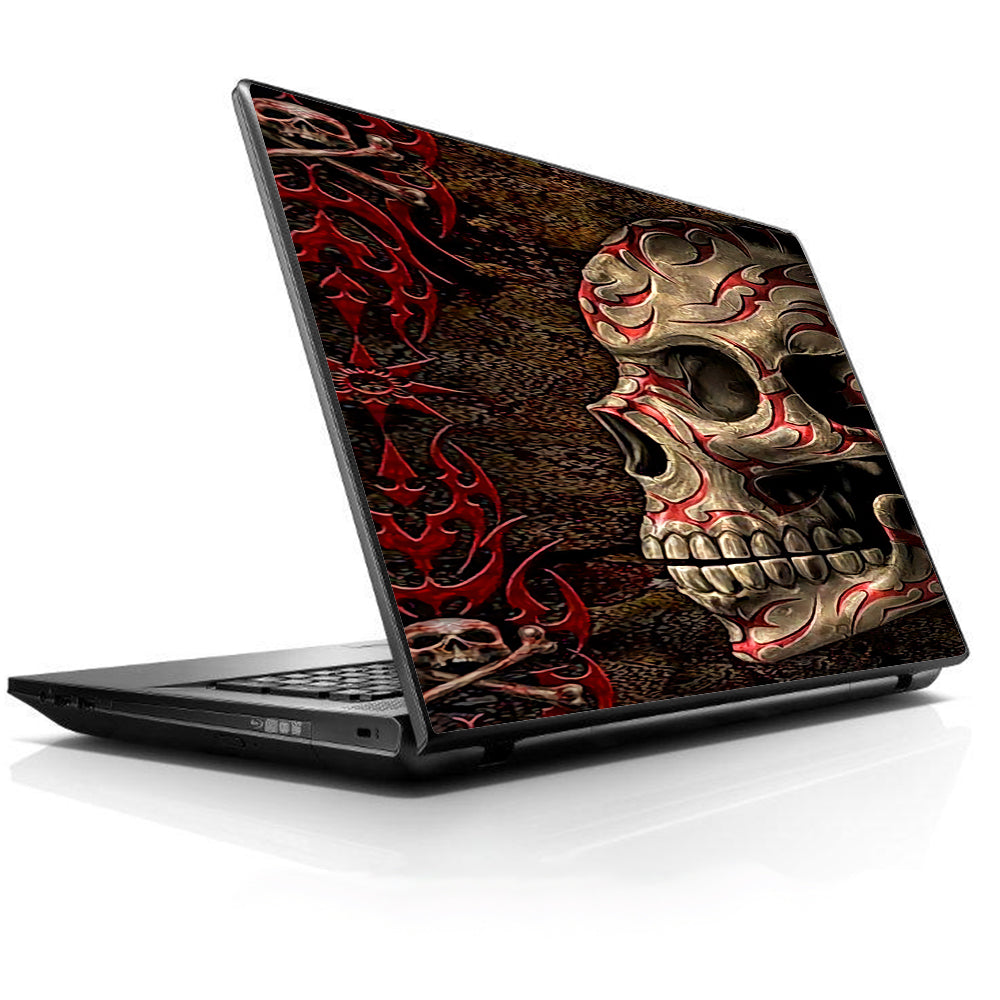  Wicked Evil Tribal Skull Tattoo Universal 13 to 16 inch wide laptop Skin