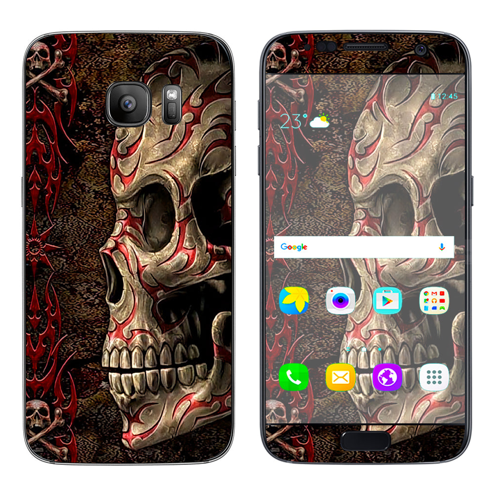  Wicked Evil Tribal Skull Tattoo Samsung Galaxy S7 Skin