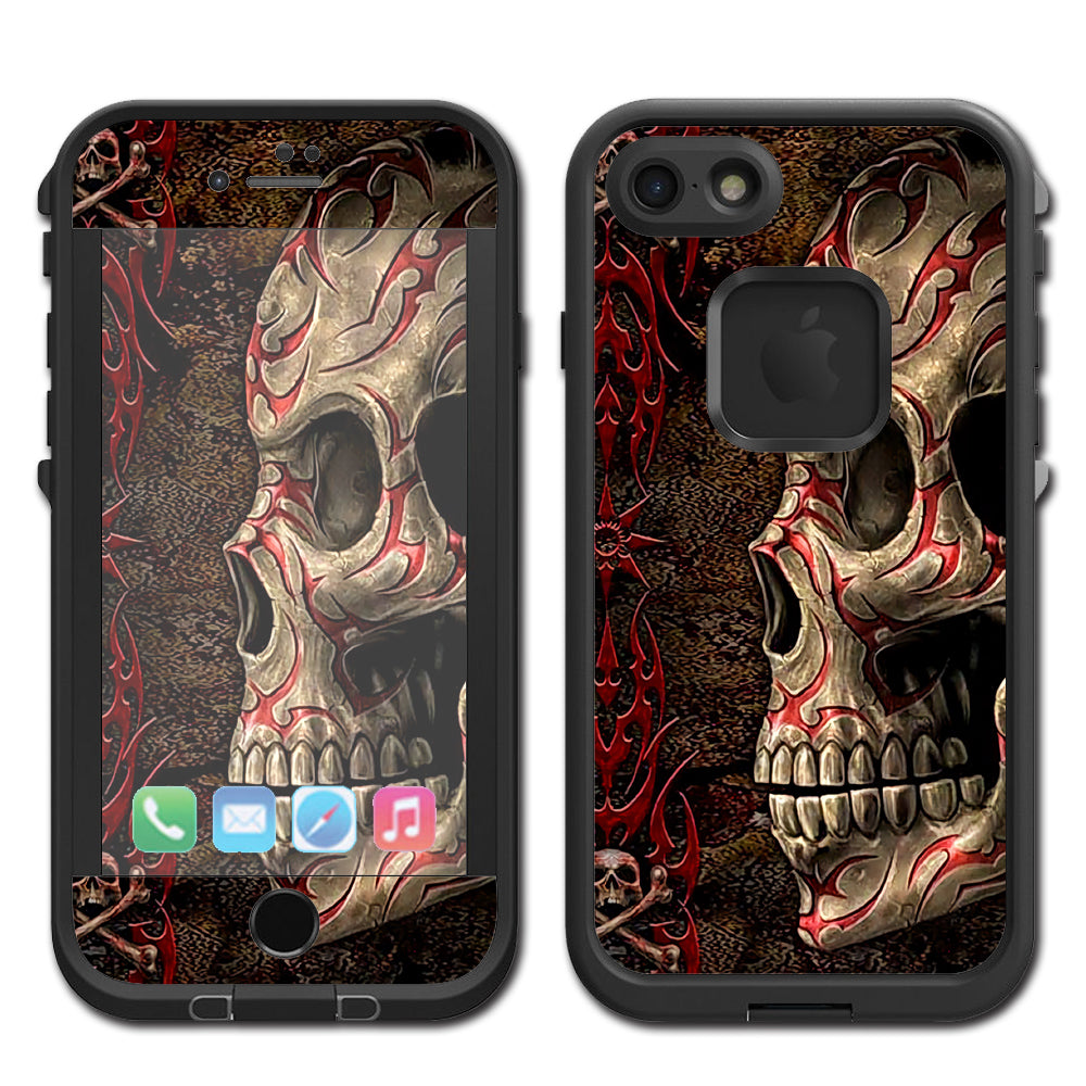  Wicked Evil Tribal Skull Tattoo Lifeproof Fre iPhone 7 or iPhone 8 Skin