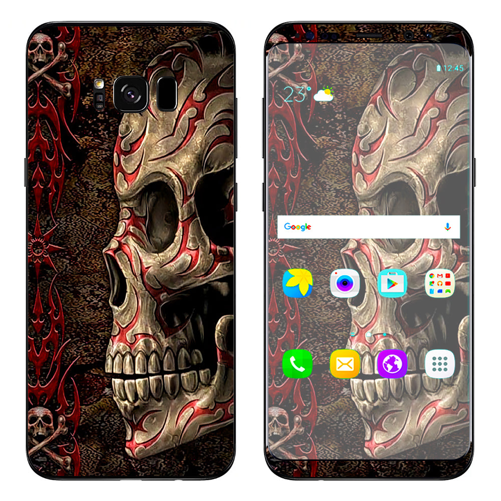  Wicked Evil Tribal Skull Tattoo Samsung Galaxy S8 Skin