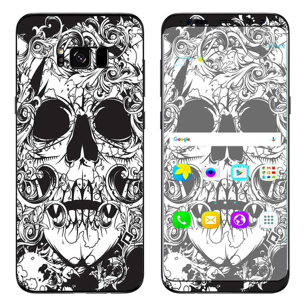  Crazy Lineart Skull Design Samsung Galaxy S8 Plus Skin