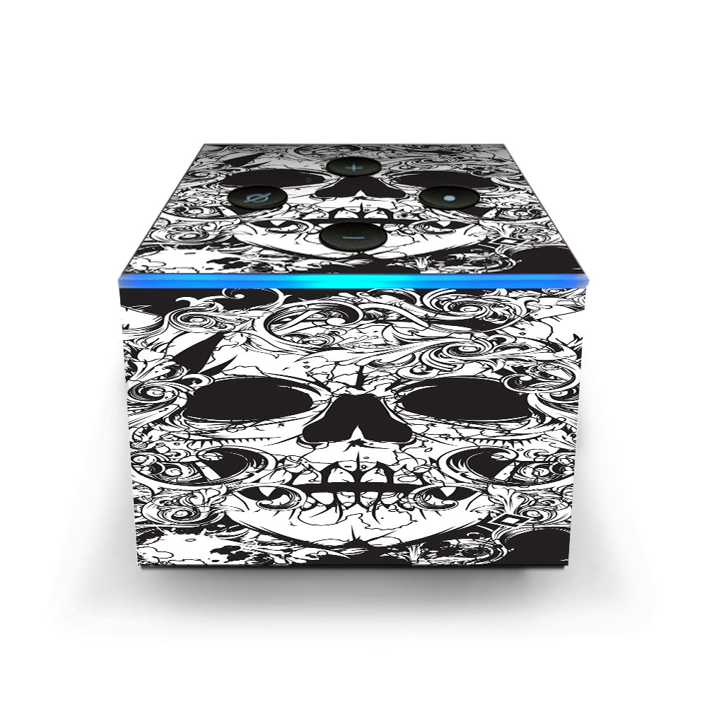  Crazy Lineart Skull Design Amazon Fire TV Cube Skin