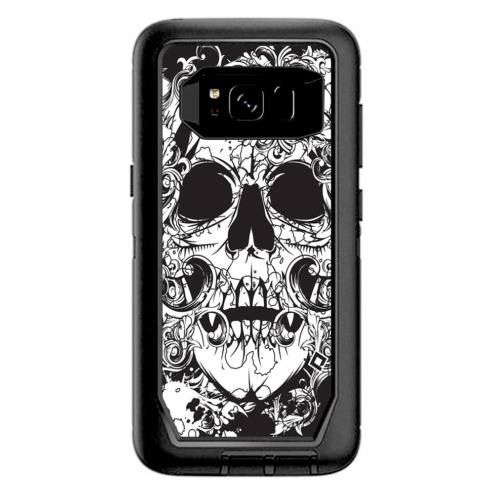  Crazy Lineart Skull Design Otterbox Defender Samsung Galaxy S8 Skin