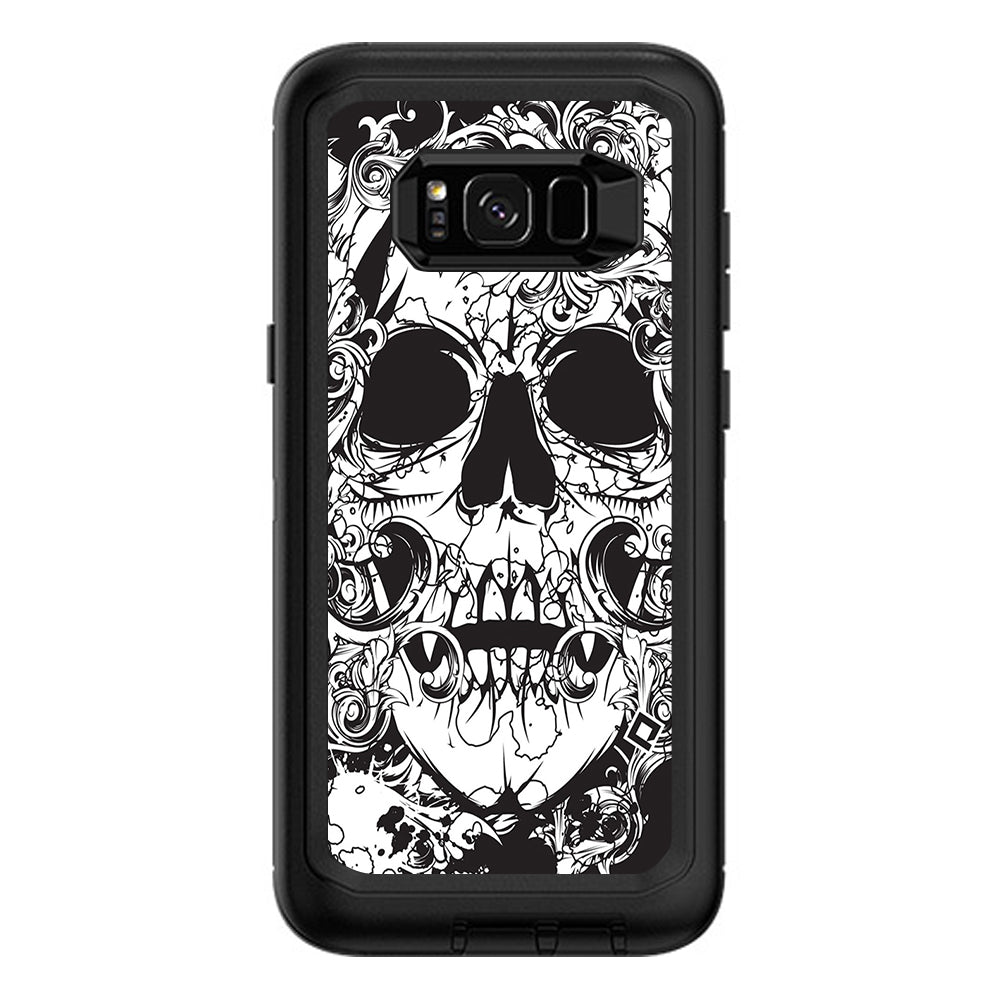  Crazy Lineart Skull Design Otterbox Defender Samsung Galaxy S8 Plus Skin