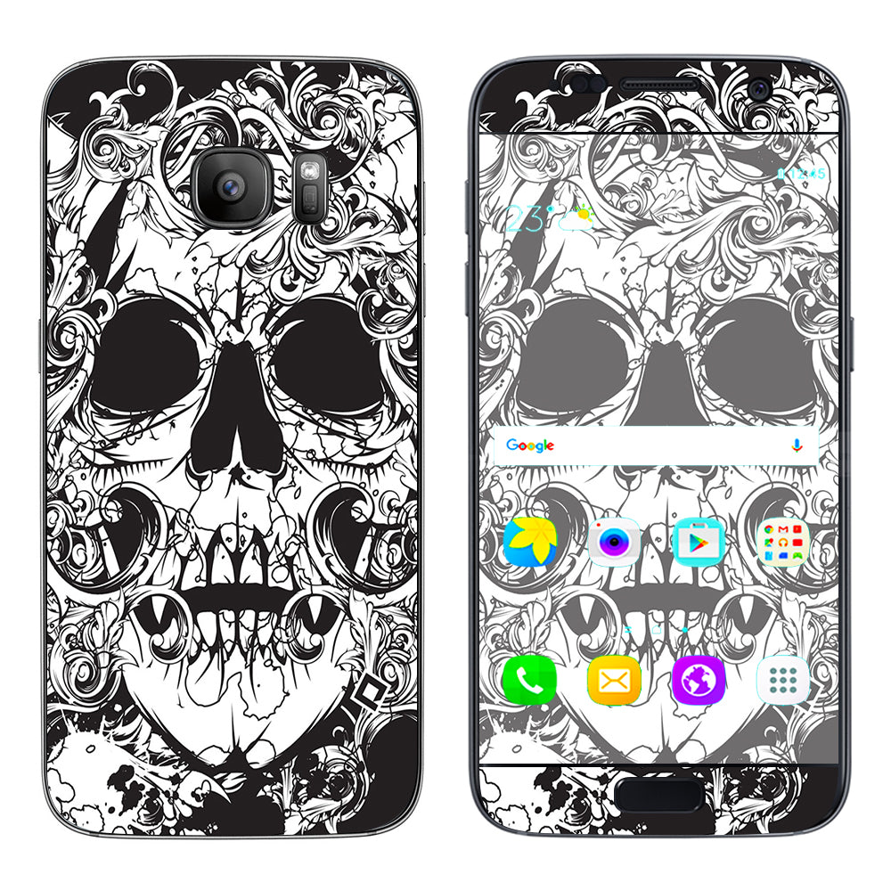  Crazy Lineart Skull Design Samsung Galaxy S7 Skin