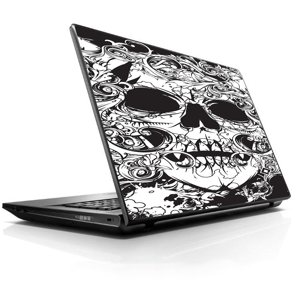  Crazy Lineart Skull Design Universal 13 to 16 inch wide laptop Skin