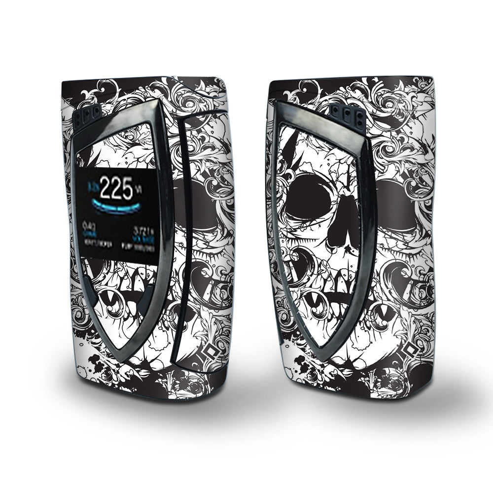 Skin Decal Vinyl Wrap for Smok Devilkin Kit 225w (includes TFV12 Prince Tank Skins) Vape Skins Stickers Cover / Crazy lineart Skull Design